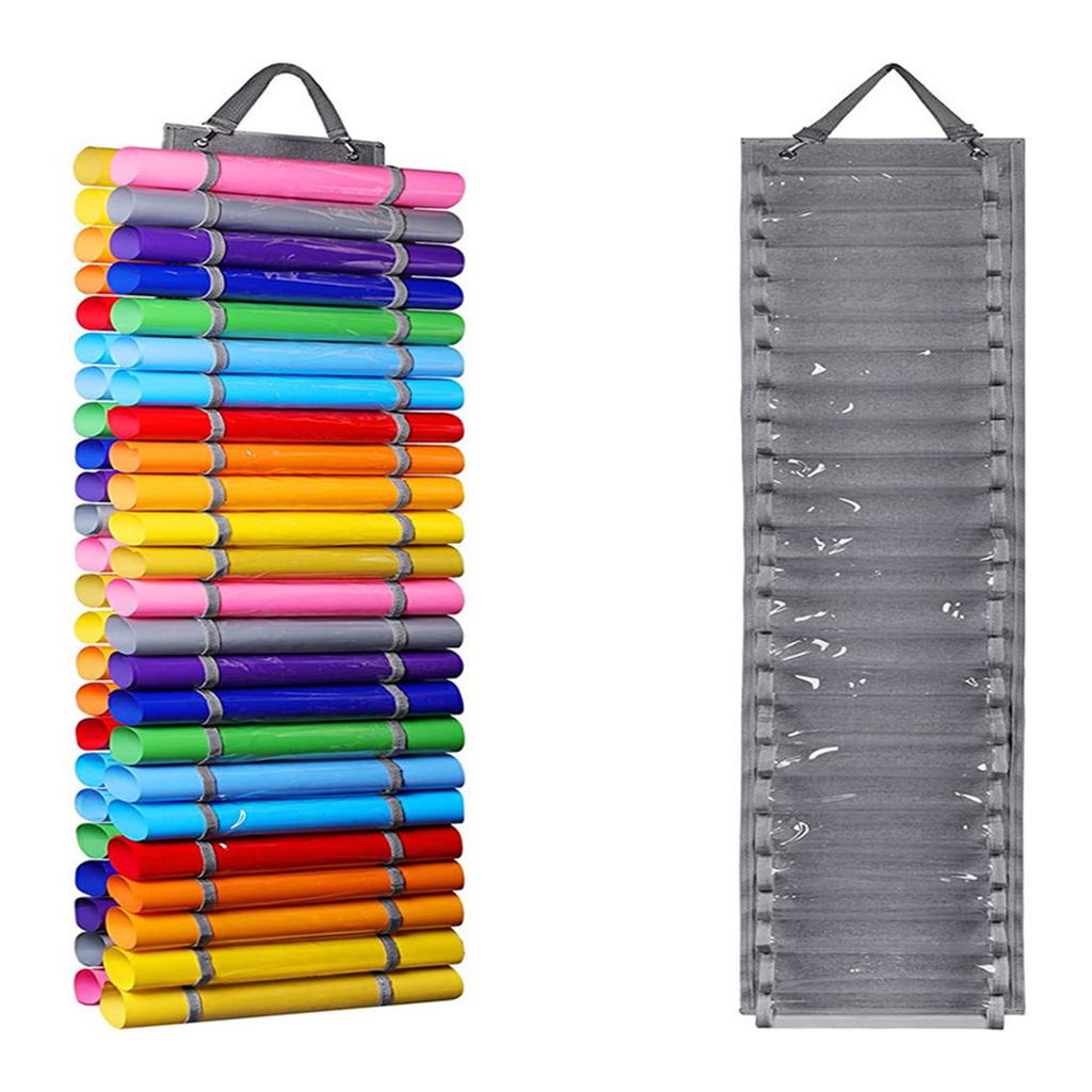 12/24 Grids Vinyl Storage Bag 12/24 Pockets Large Capacity Sturdy Hanging Rack for Closet Kitchen Bedroom