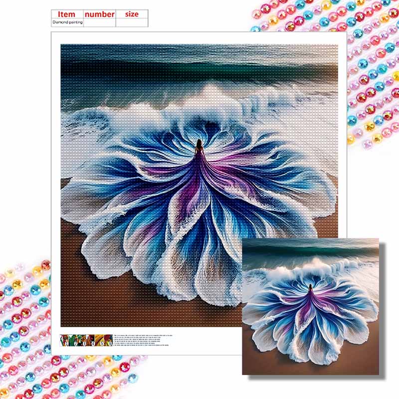 Nuovo Arrivo Pittura Diamante 5D Fai da Te Cerchio Completo "Gonna Marina" Ricamo Punto Croce Decorazione Casa Regalo
