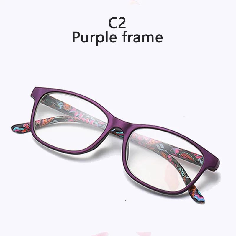 Fashion Women Reading Glasses Flower Print Resin Read Eyeglasses Magnifying Presbyopic Eyewear +1.0~+4.0 Reading Glasses Women