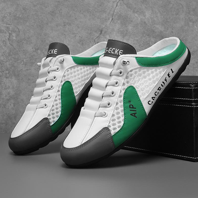 Baotou half slippers men's summer breathable men's shoes one pedal lazy shoes men's non-slip and deodorant heel sandals