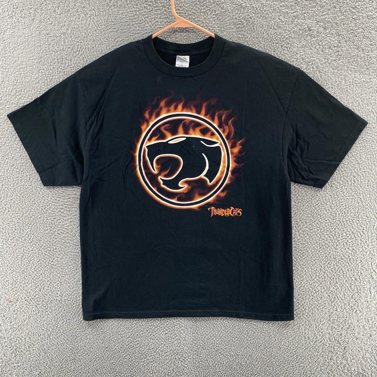 

VINTAGE ThunderCats T Shirt Men 2XL XXL Black Graphic Cartoon TV Show 90s S