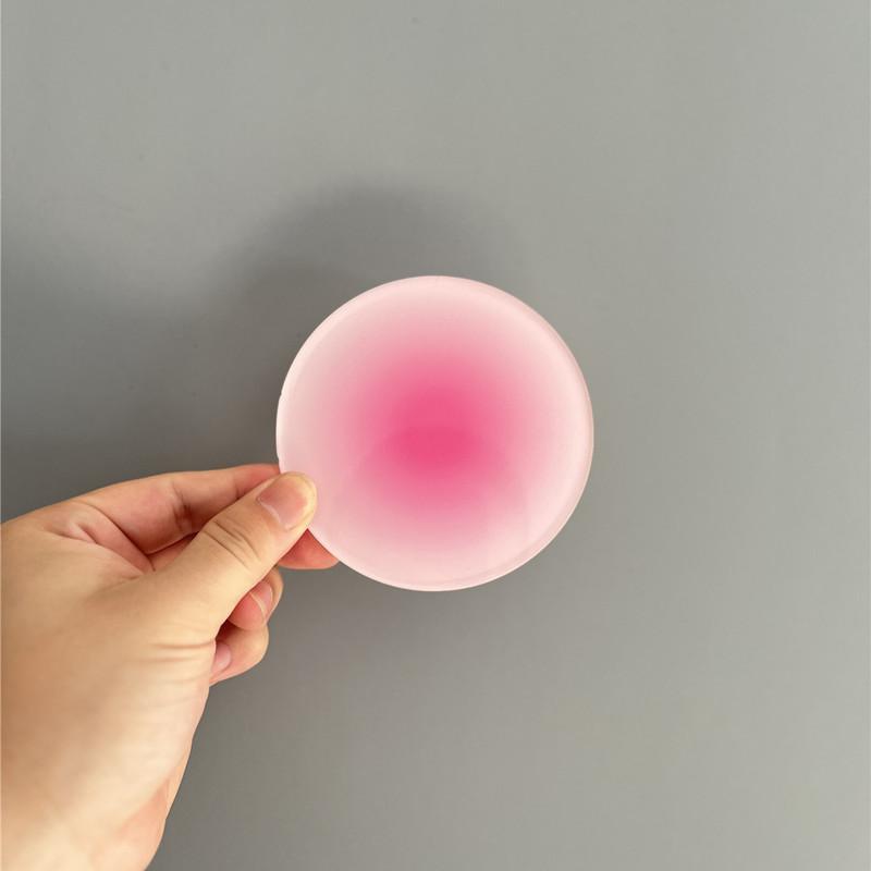 1 sztuka kolorowy gradientowy cukierkowy akrylowy podkładka pod kubek dekoracyjne podkładki do kawiarni rekwizyty do zdjęć ins ozdoby dekoracyjne