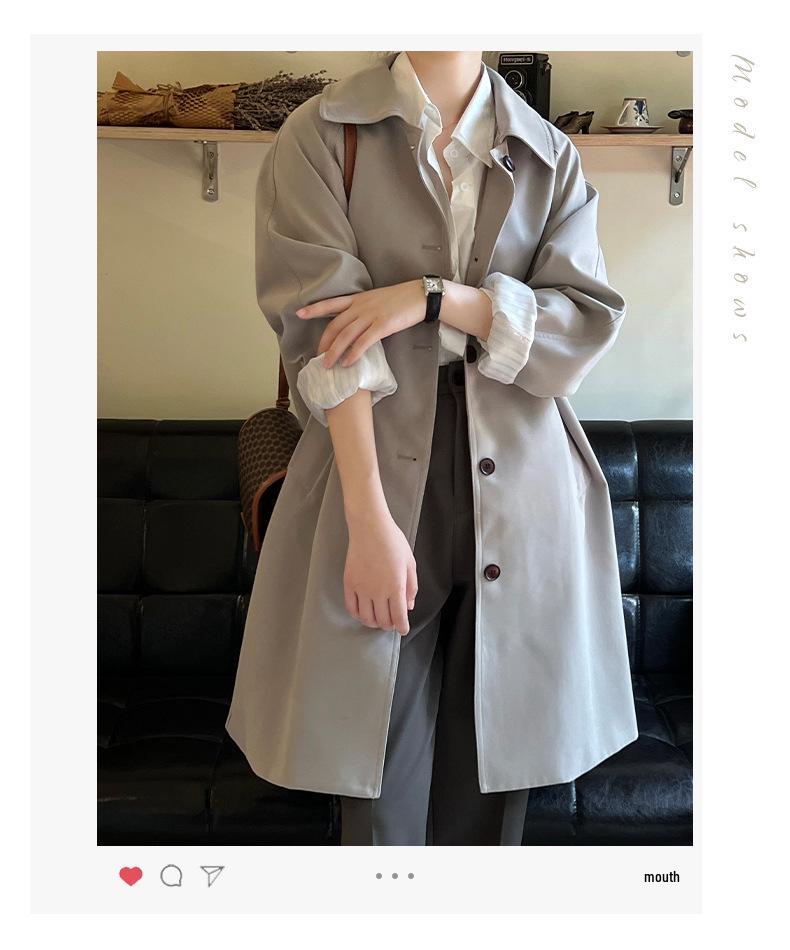 Yan Shuang Women's Korean Style Casual Trench Coat - Autumn Loose Fit Mid-Length Jacket (80861)