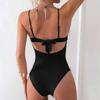 Damen-Badeanzug, Feminines Häkeldesign, Bunter Badeanzug, Sexy Enganliegender Badeanzug, Sommer-Strandkleidung