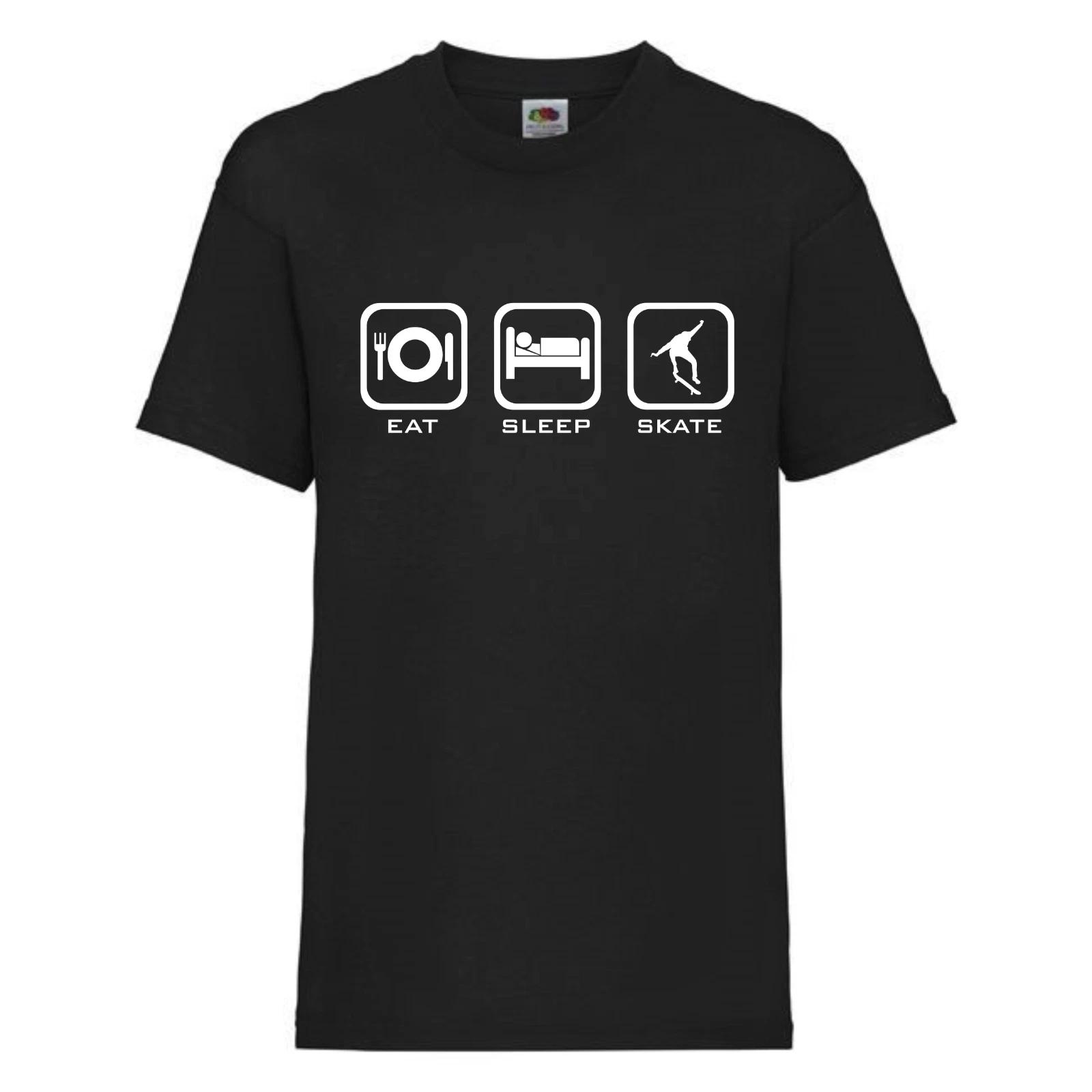 Kids Skateboard T-Shirt - Eat, Sleep, Skate - Skateboarding, Skater - Birthday L