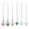 Shower Brush Triangular Head Floor Scrub Brush with Long Handle Tile Tub Scrubber Stiff Bristles for Bathroom Kitchen Wall