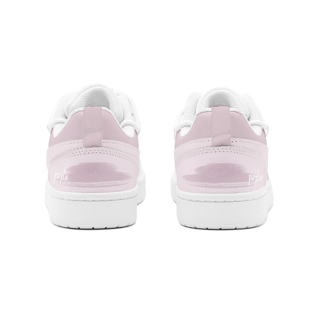 Nike Court Borough GS Couple's, Pink Love Starry, Comfortable Versatile, Fashion Individual Low top Skateboard Shoes BQ5448-100(TeamS2-S-BOX)