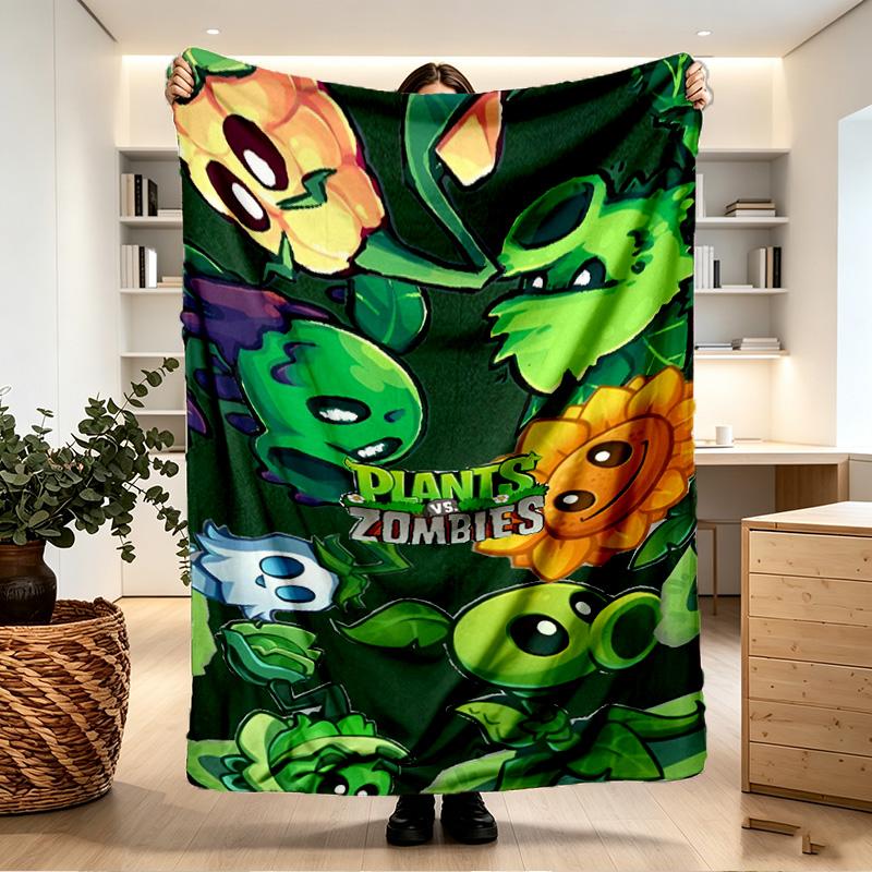 Plants vs. Zombies Print Blanket - Soft & Comfortable, for Bedroom, Travel, Sofa, Home Decoration - Birthday Christmas Gift for Friend