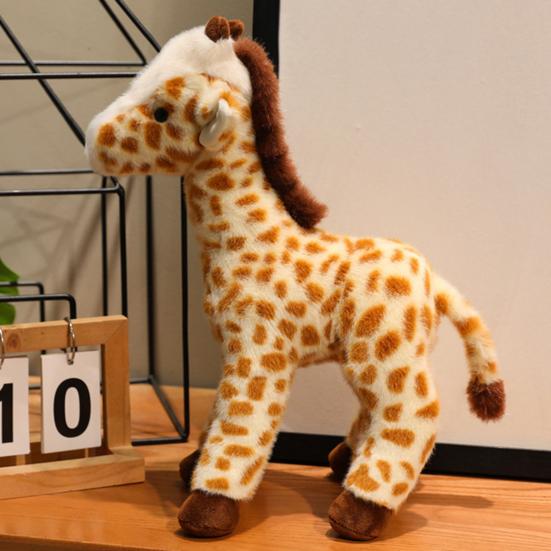 Plush Giraffe Doll Soft Cute Stuffed Giraffe Standing Plush Animal Toy Fluffy Giraffe