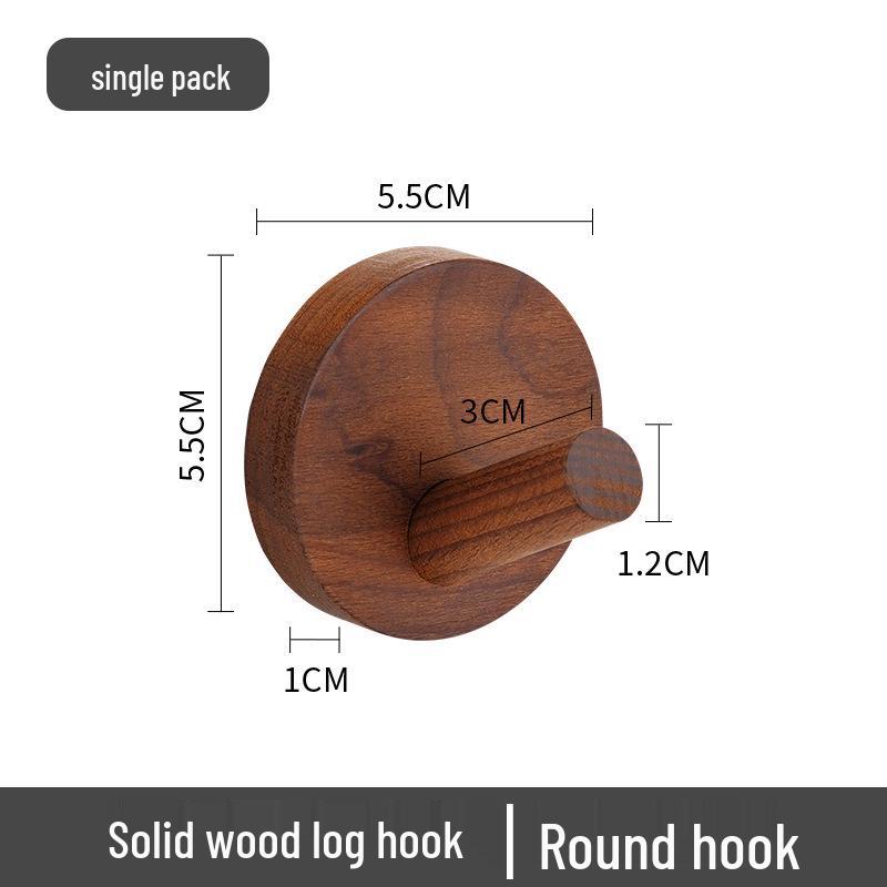 Gancio Cilindrico in Legno di Faggio Nordico per Cappotti e Cappelli - Design Senza Fori per Porte, Ingressi, Bagni e Cucine