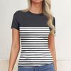 Ladies Slim Bottom T-shirt Fashion Casual   Round Neck Pullover Short Sleeve Top