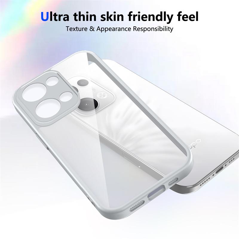Oppo Reno13 5G CPH2689 Case Plating Silicone Bumper Shockproof Clear Back Cover Matte Hard Phone Case for Oppo Reno 13 Reno13 5G