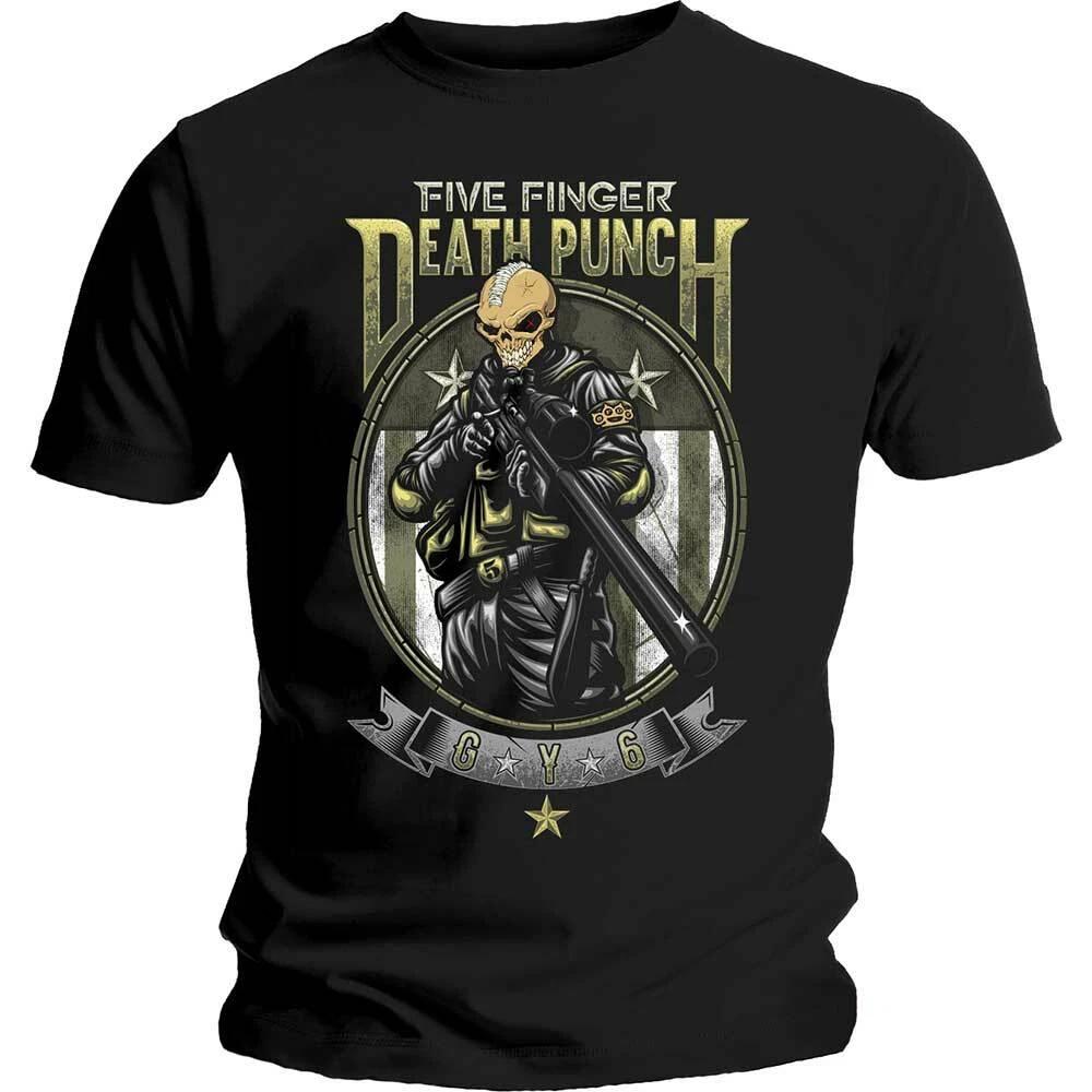 Official Five Finger Death Punch T Shirt Sniper Black Mens Rock Metal Tee FFDP 3XL