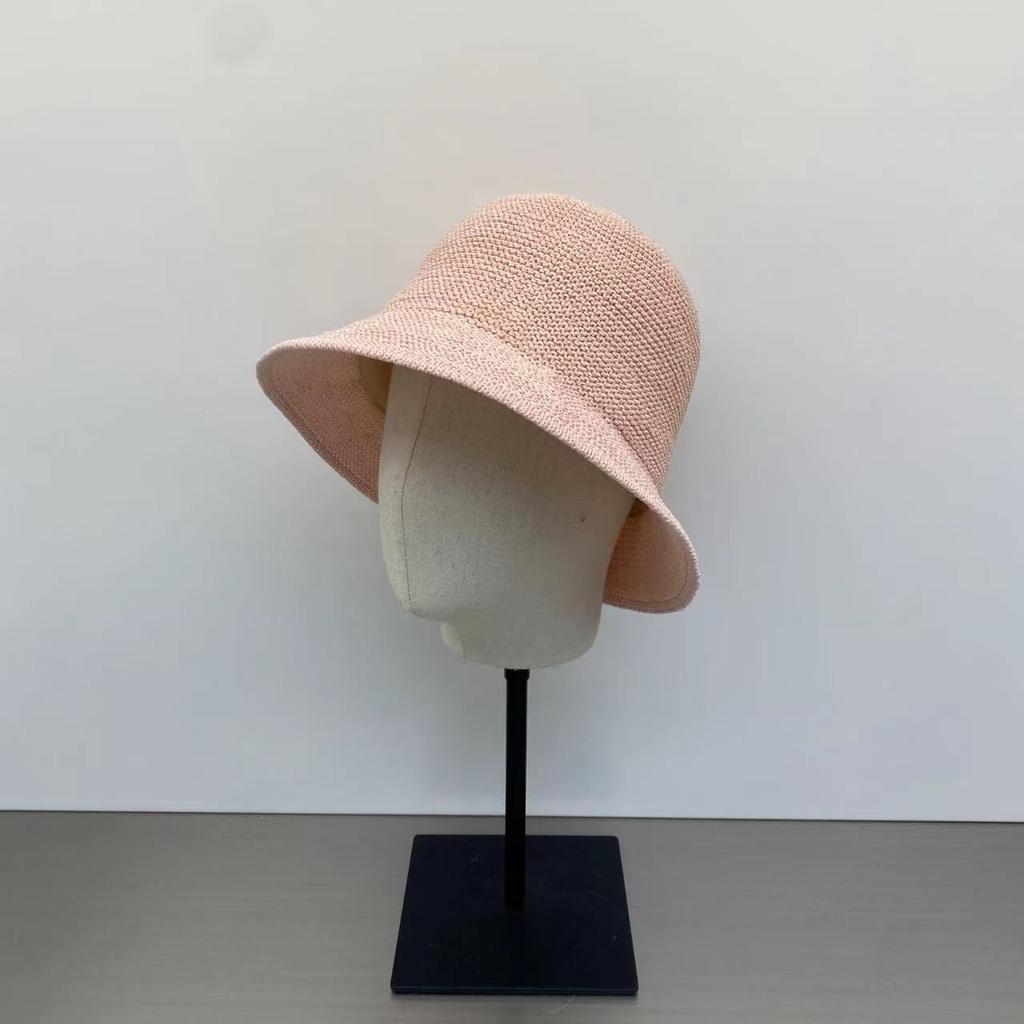 Spring and summer new handmade crochet bucket hat thin breathable sunscreen casual versatile face small bucket hat