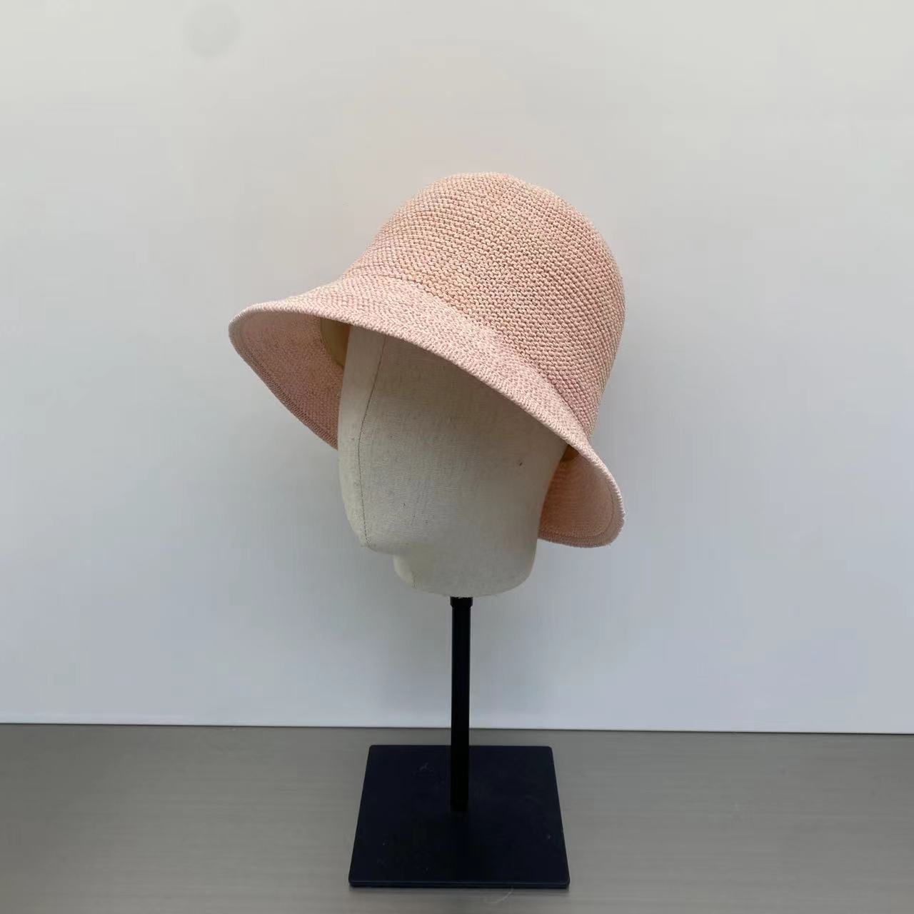 

Spring and summer new handmade crochet bucket hat thin breathable sunscreen casual versatile face small bucket hat M（56-58cm）