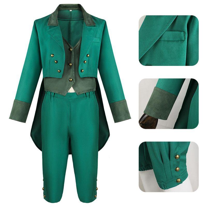 Cross-Border Foreign Trade Cosplay Costumes St. Patrick's Day Irish Leprechaun Irish Swallowtail Uniform Cosplay Stage Performance