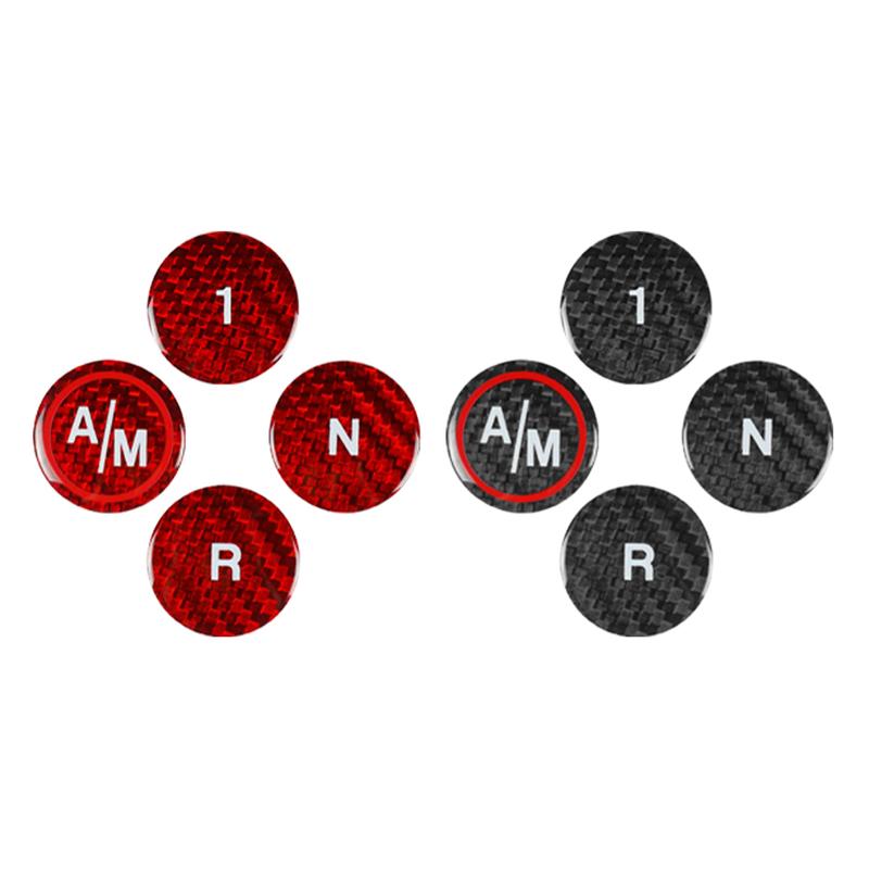 Carbon Fiber Car Gear Shift Button Switch Cover Sticker For Fiat 500 Abarth 595 695 12-23 Auto Interior Decoration Accessories