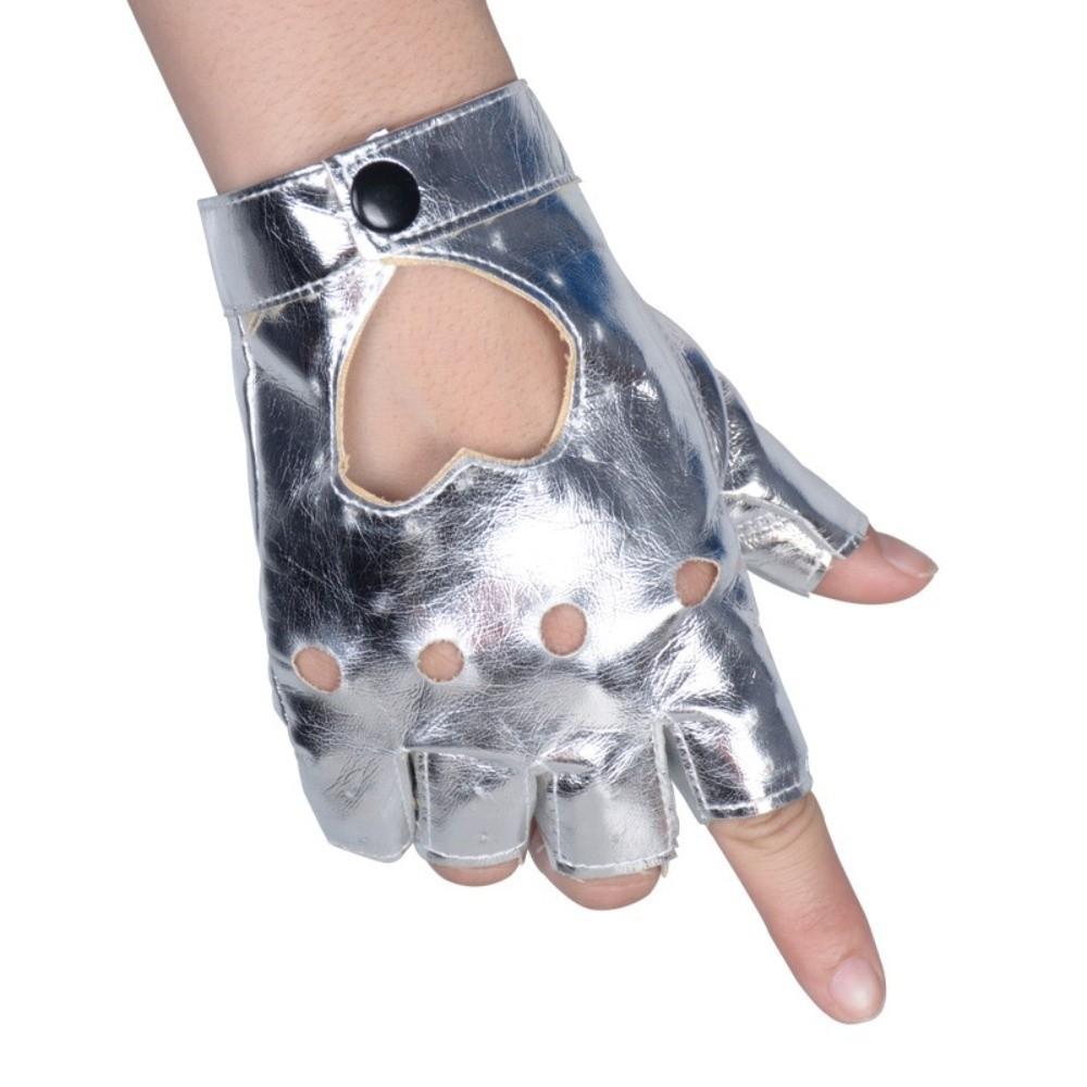 Solid Color Women Leather Gloves Harajuku Half Finger Mittens Simple Y2k Leather Gloves  Girls