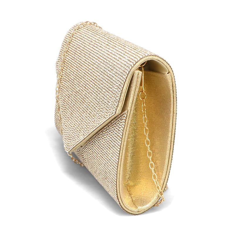Clutch shoulder occasion with attached shoulder chain MOB021 GOLD [Oriental Traffic] bag, bag, bag, strap, strap, rhinestones, women's