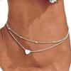 Women’s Stackable Anklet Stylish Adjustable Ankle Bracelet Waterproof Foot Jewellery for Outdoor Activity