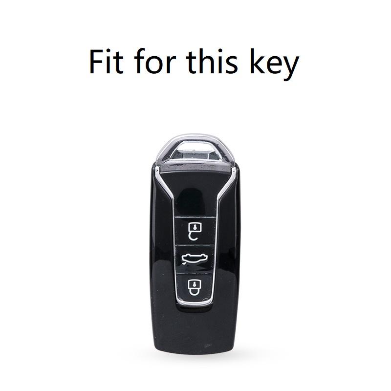 Genuine Leather Car Remote Key Fob Case Cover For Volkswagen Touareg     Fob Key Car-Styling