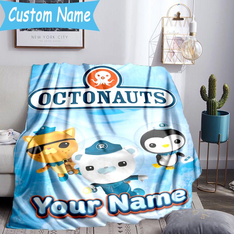 Custom Name Octonauts Adventure Blanket Flannel Blanket for Camping, Hiking, Garden Parties, Picnic Essentials,gift for family and friend