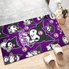Custom Kuromi Mat Personalized Name, Polyester Washable Indoor Entryway Rug, Gift for Christmas, Easter, Thanksgiving Day
