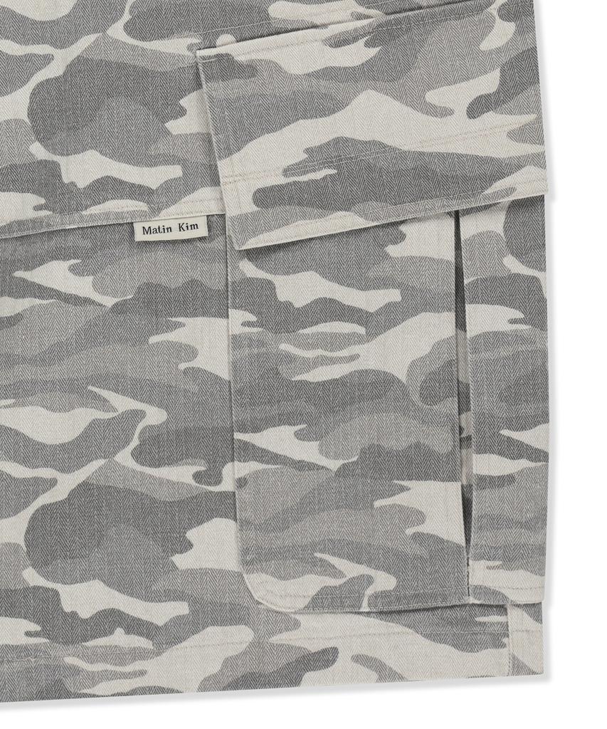 Mattengkim Camouflage Cargo Bermuda Pants For Men In Gray