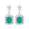 Jewelry Copper Bottom Gold-Plated Simulation Emerald Retro Square Set Heroine Stone 10 * 12