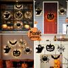Halloween Hanging Pumpkin Lanterns with String Lights - Festive Scene Décor & Luminous Props