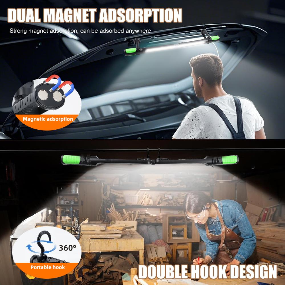 Rechargeable Work Light High Lumen 4400mAh Rechargeable Magnetic Work Light with Hooks for Car Repairing Inspection Workshop