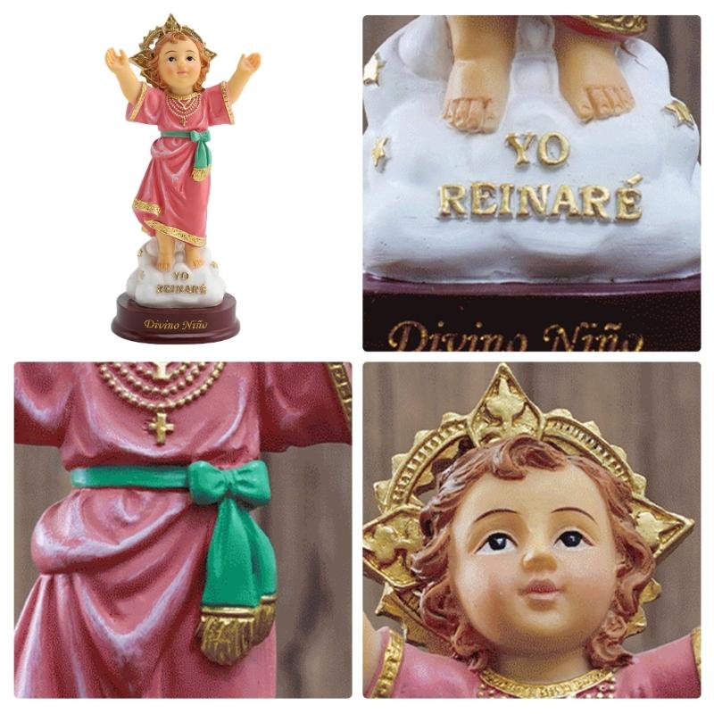 Inspirational Resins Holy Child Statue Divine Nino Figurine with Open Arm for Religious Collectors and Art Enthusiasts