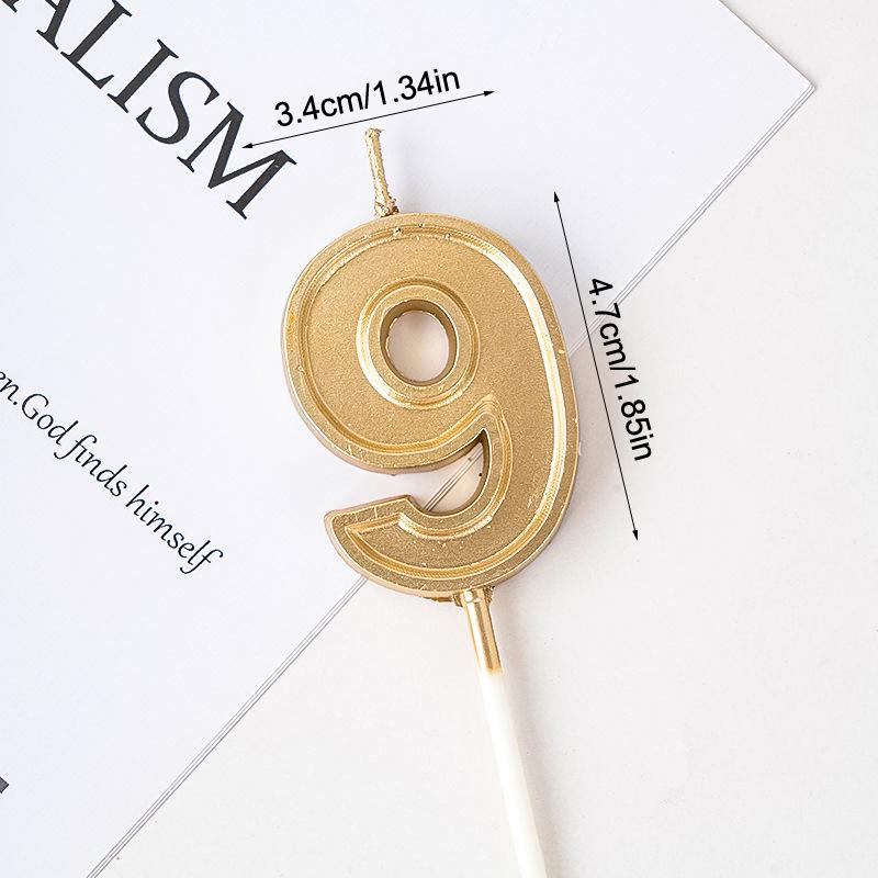 Golden Birthday Candles 0-9 Digital Cake Topper Number Wedding Cakes Dessert Decor Party Supplies Accessories