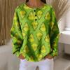 Women's Casual Shirts Long Sleeve Tops Button Up V Neck Loose Knit Fall Favorites For Women
