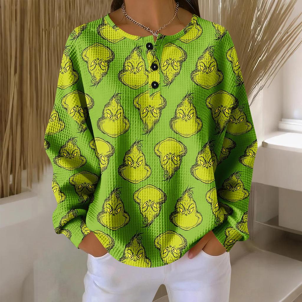 Women's Casual Shirts Long Sleeve Tops Button Up V Neck Loose Knit Fall Favorites For Women