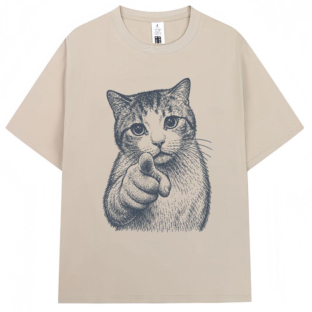 Guide Cat Fashion Round Neck Pure Printed Unisexs And Unisexs Short Sleeved Summer New Personalized Casual Tshirt
