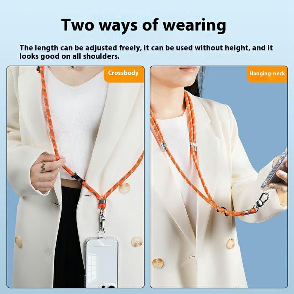 8mm Adjustable Nylon Phone Lanyard with Dual Direction Clips,Zinc Alloy Buckle Crossbody Neck Strap