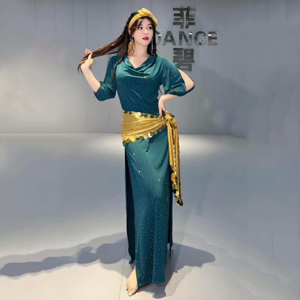 Belly Dance Costume Practice Costume Performance Costume Folk Robe Long Skirt Swinging Dance Skirt Belly Dance Costume Set