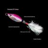 Blue Fish Scale Long Cast Iron Plate Bait with Feathered Hook for Sea Fishing, 5g-20g