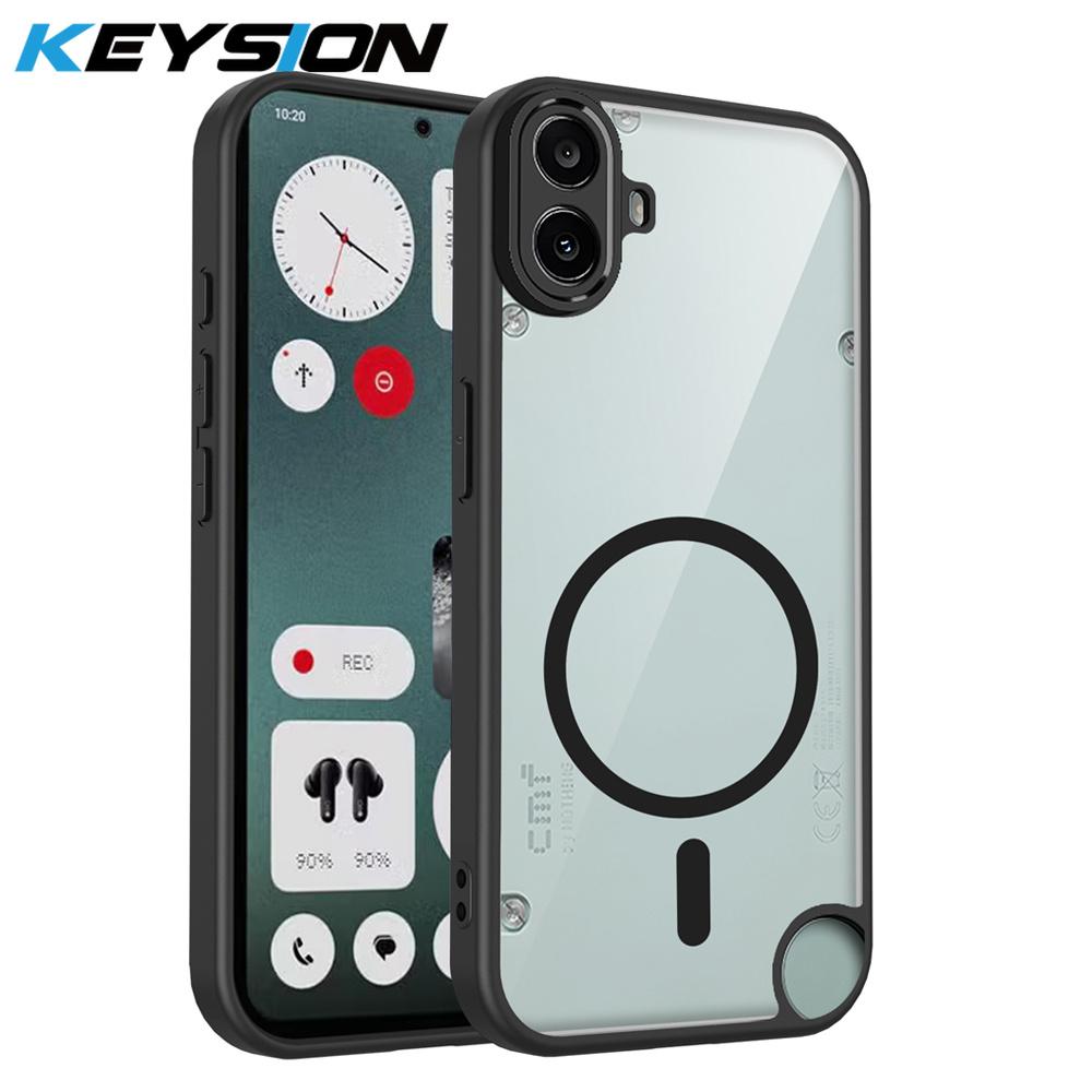 

KEYSION Transparent Magnetic Phone Case for Nothing CMF Phone 2 Pro 1 Silicone+PC HD Clear Shockproof Cover for CMF Phone 1 2Pro for CMF Phone 1 чёрный