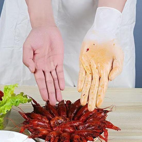 50Pcs Disposable Nitrile Gloves Powder Free Latex Work Gloves Stretchable Puncture Resistant Protective Safety