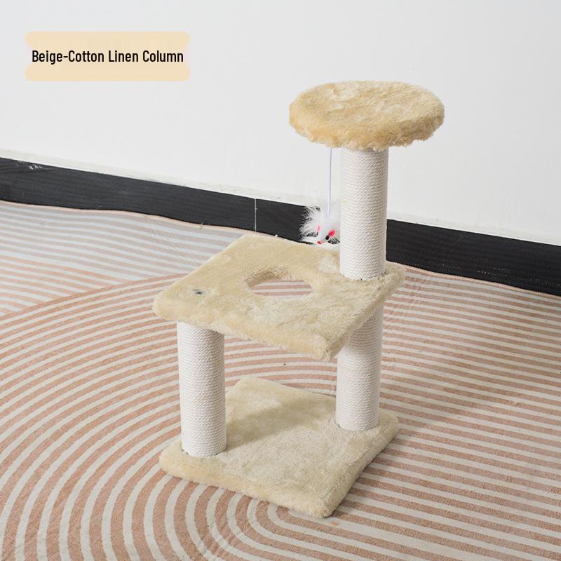 Sisal Cat Tree with Scratching Post, Shelf, Climbing Platform, and Toy