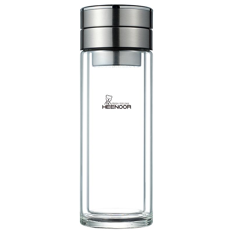 Heenoor Double-Wall Glass Tea Infuser Bottle