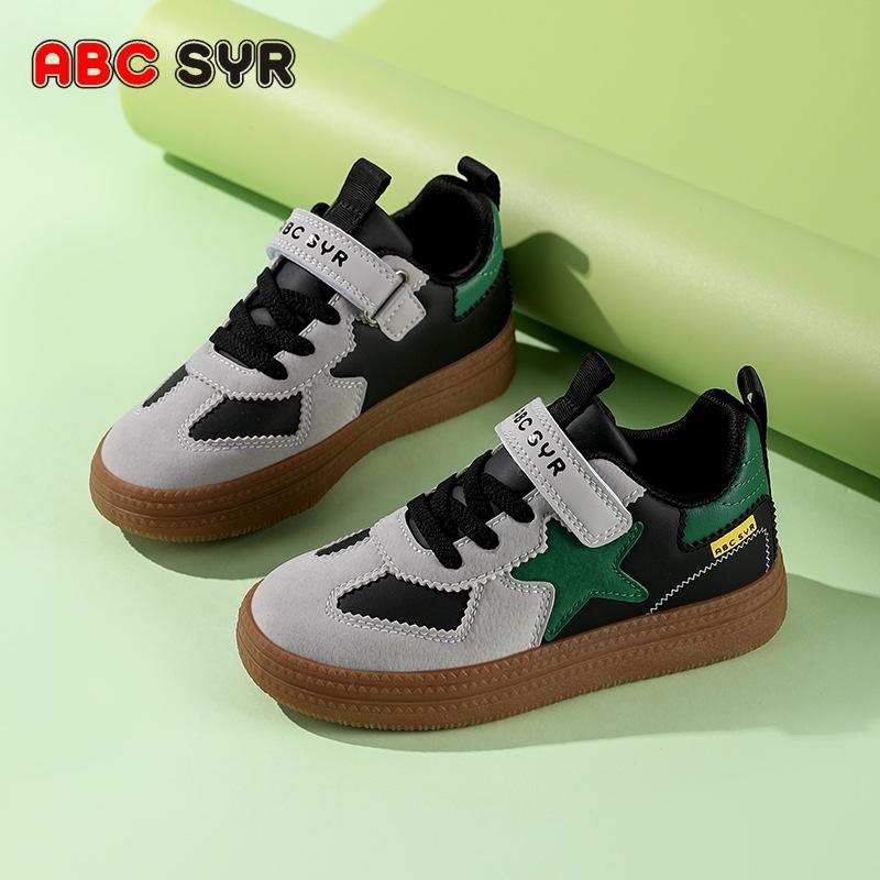 Children's Moral Training Shoes 2025 Spring and Autumn New Leather Waterproof Non-slip Lightweight Versatile Boys and Girls Casual Sports Shoes