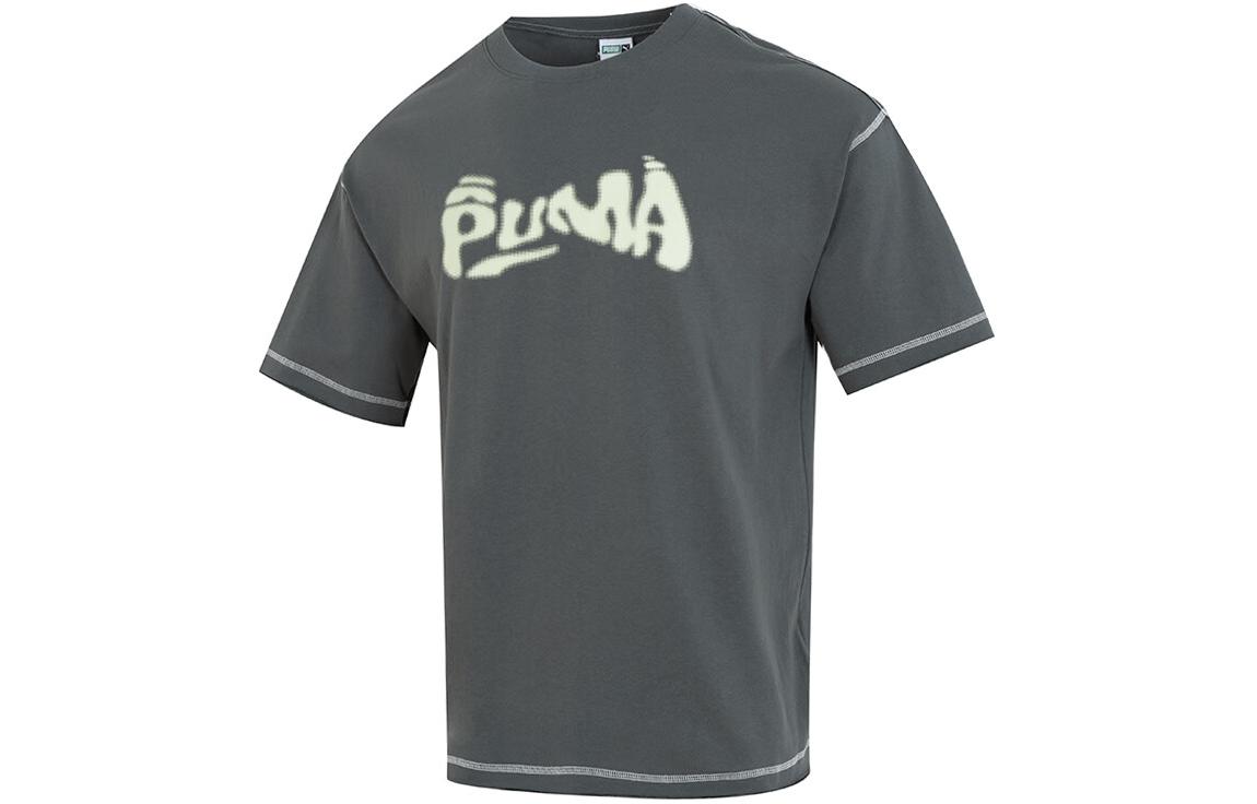 PUMA SS24 T Shirt Unisex Gray Green 626857-80 S