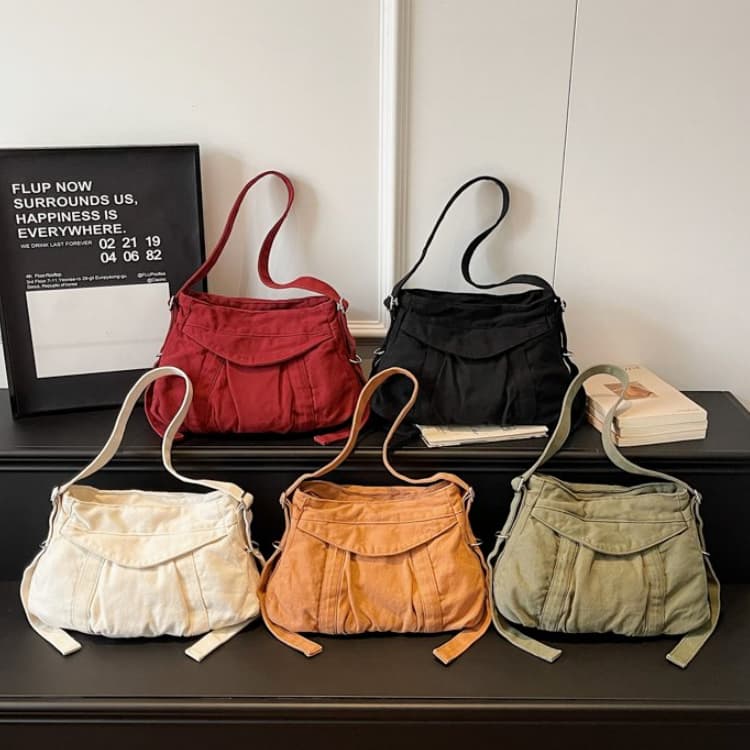 Washed Canvas Messenger Bag Women's Shoulder Bag