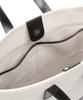 Doffjason Cowhide Canvas Chain Tote Bag Ivory
