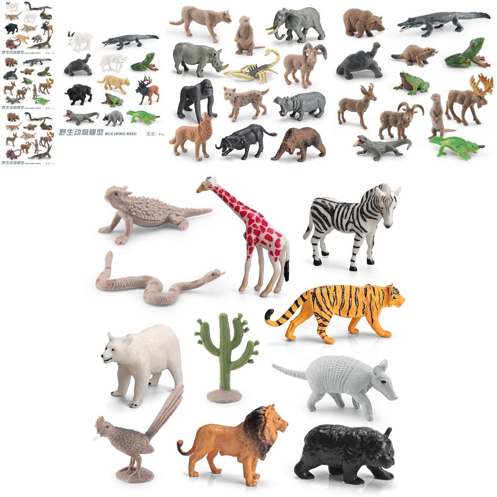 Realistic Forest Animal Figurines Including Reindeer Grizzly Bear And North American Bison Models For Home Decor