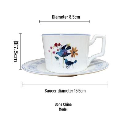 Bone China Ceramic Coffee Cup Set with Saucer