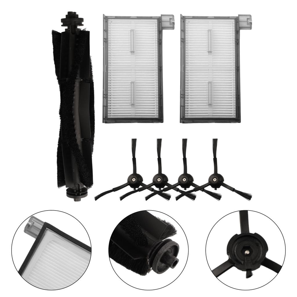 Main Brush Side Brush and Filter Set Compatible with X8 Pro SES Vacuum Cleaner for Functional Maintenance Tasks
